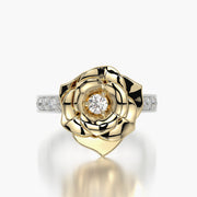 Channel Set TRing & Charm Yellow Rose