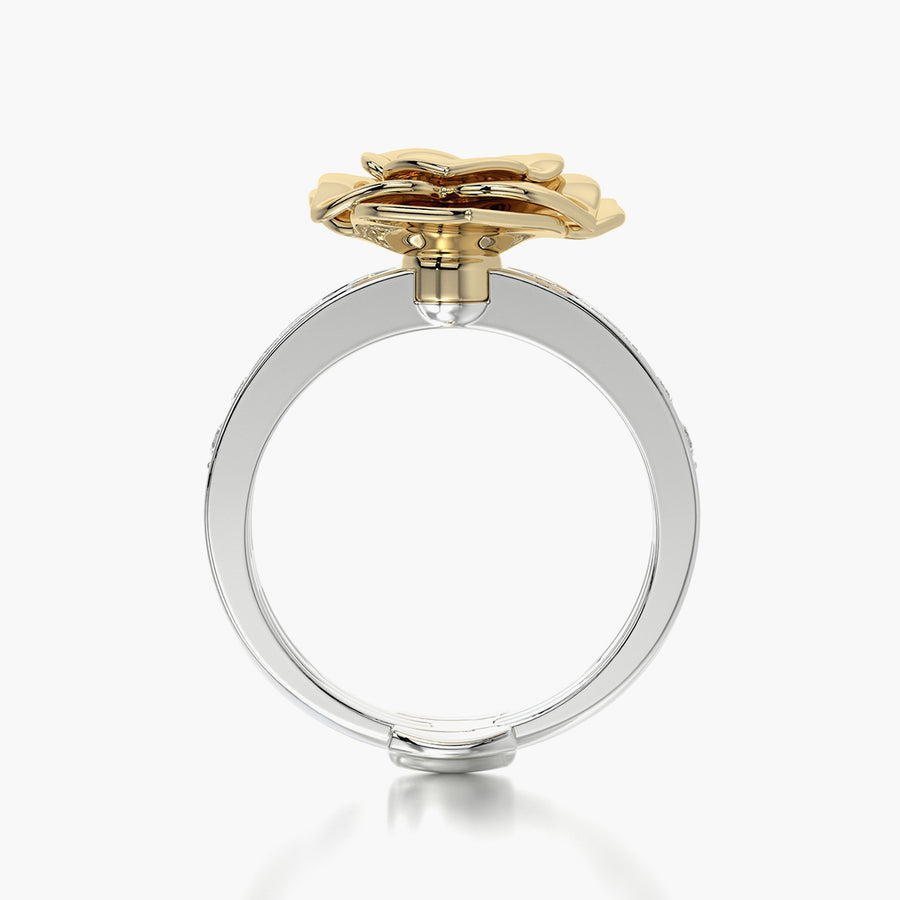 Channel Set TRing & Charm Yellow Rose