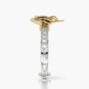 Channel Set TRing & Charm Yellow Rose