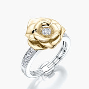 Channel Set TRing & Charm Yellow Rose